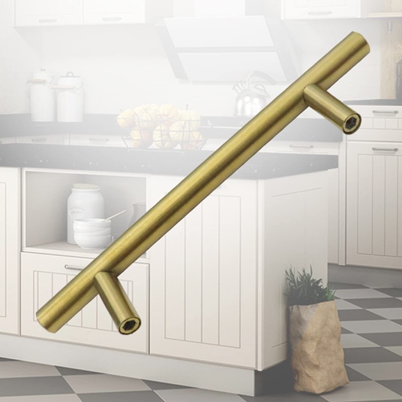 AcbbMNS 20Pcs Gold Kitchen Cabinet Handles 96mm Hole Center, Brushed