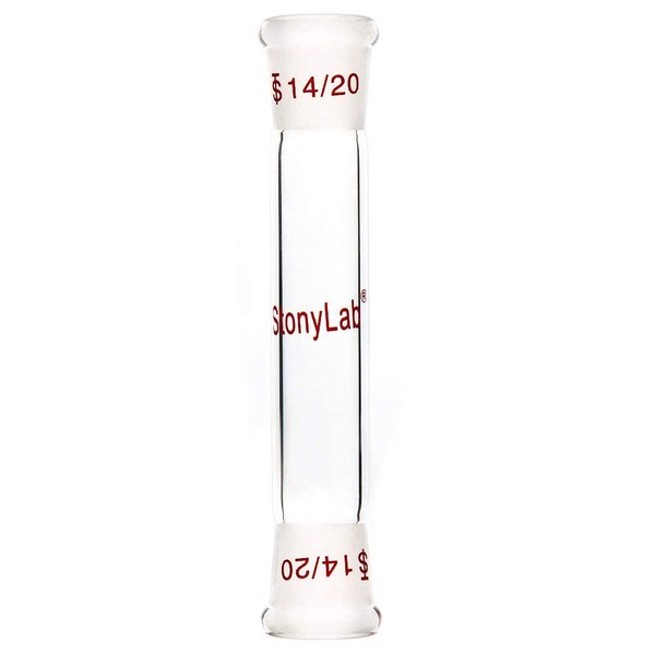 stonylab Glass Straight Connector Adapter, Borosilicate Glass 70 mm Between