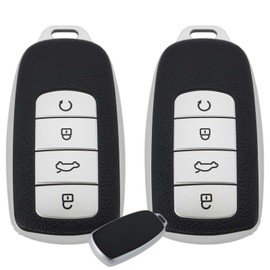 Key Fob Cover - Soft TPU Car Key Fob Cover, Durable Protector Compatible with Chery Omoda 5 & Tiggo 8 Pro 8 Plus Keys Sleek Silver 2PCS