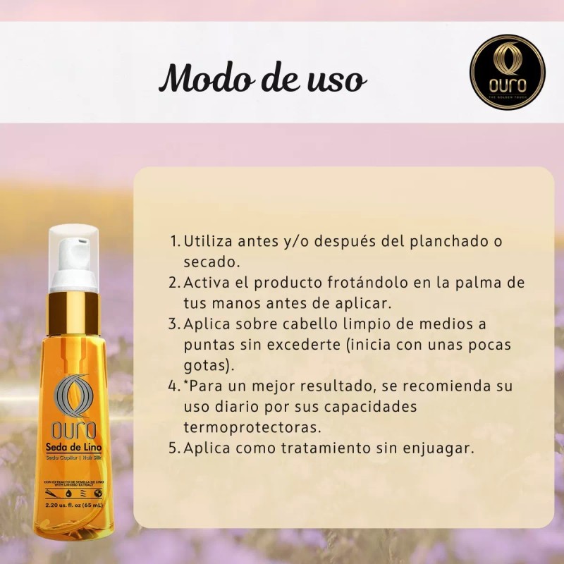 Ouro Seda Capilar Semilla De Lino Ouro 65ml