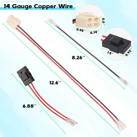GGTE MX500, MX650 Dirt Rocket Battery Wire Harness for Razor Electric Dirt Bike Version 1-7, 14 Gauge, 4 Holes 3 Wire