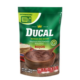 Ducal Refried Red Beans Pouch - Instant Vegetarian Refried Red Beans, Non-GMO And Gluten-Free - Excellent Source in Protein And Iron, Cholesterol Free, 14.1 Ounce (Pack of 18)