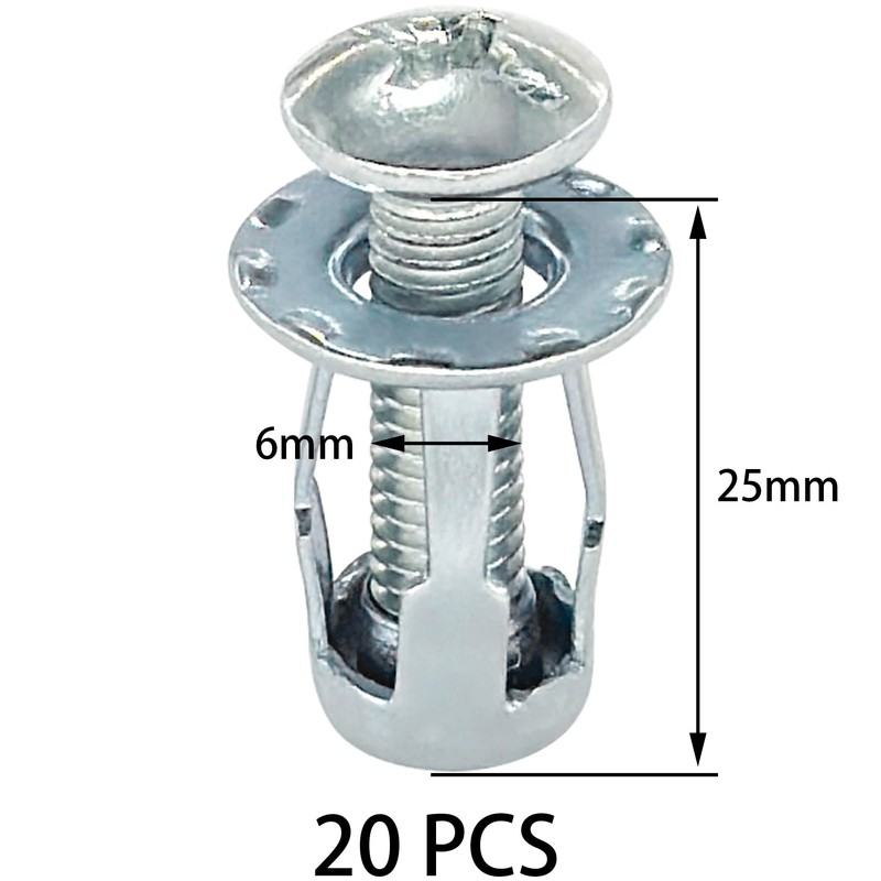 20 PCS Hollow Metal Petal Jack Nuts Expension Nuts for