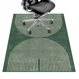 Office Chair Mat for Hardwood Floor & Tile Floor,36"X 48" Heavy Duty Desk Chair Mat for Hard Floors, Under Desk Rug for Rolling Computer Chair,Anti Slip,Low Pile Carpet Floor Protector-Geo Green