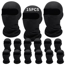 Anpuimult 15 PCS black Ski Mask for Men Balaclava,Summer Cooling Neck Gaiter UV Protector Motorcycle Ski Scarf Men/Women sports mask