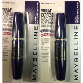 Maybelline New York 3 X Maybelline Volum' Express Curved Brush Mascara DARK BROWN NEW.