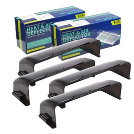 DGQ Unbreakable Air Deflector 8" to 12" Black Adjustable Heat and Air Vent Deflector Magnetic for Floor Registers, Vents, Sidewall, and Ceiling Registers (Pack of 4)