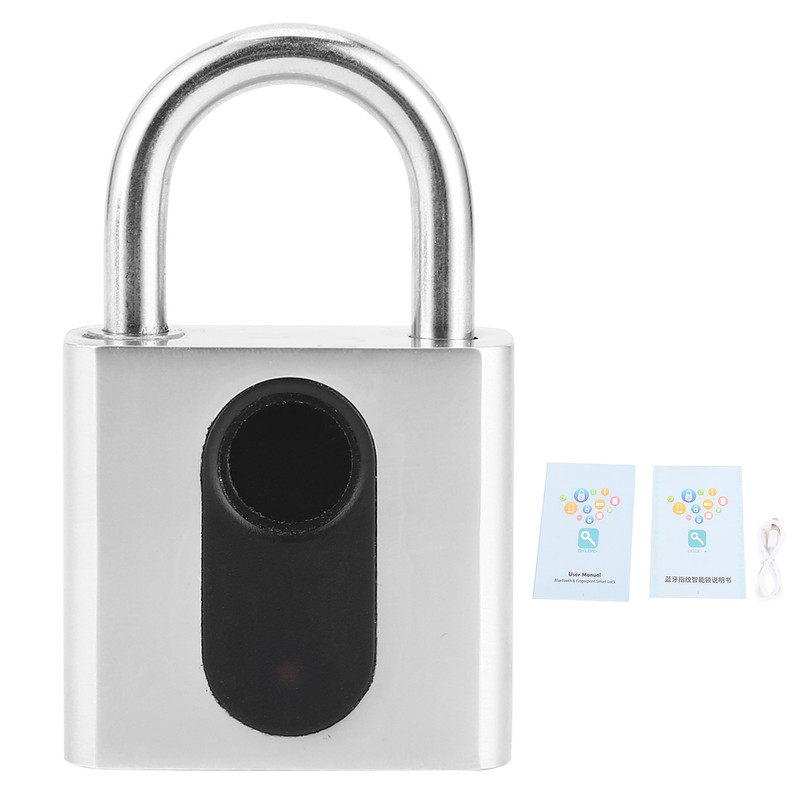 Smart Padlock Fingerprint Bluetooth APP Lock IP65 Waterproof AntiTheft for