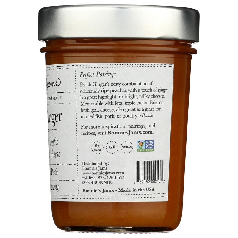 Bonnie's Jams, Peach Ginger Jam, 8.75 Ounce