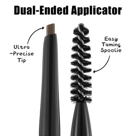 FOCALLURE Eyebrow Pencil,Dual-Sided Brow Brush,Long Lasting & Smudge Proof Definer Eye Brow Pen Makeup,Retractable,Ultra Fine Tip,Fills in Sparse Areas and Gaps,Taupe