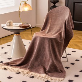 Peshtemania Premium Cotton Boho Blanket |50”x60”| Burnt Orange Fall Throw Blankets for Bed Sofa Couch Outdoor Farmhouse Turkish Throws and Blankets for Sofa Bedroom Picnic Blankets Yoga Blanket