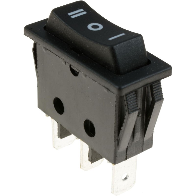 (On)-Off-(On) Momentary Long Rectangle Rocker Switch SPDT 27 x 21mm