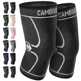 CAMBIVO 2 x Knee Bandage for Women and Men, Orthopaedic Knee Bandage, Helpful Recovery for Meniscus Tears, ACL and Arthritis, for Running, Hiking, Jogging, Sports, Volleyball