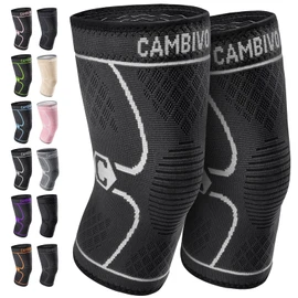 CAMBIVO 2 x Knee Bandage for Women and Men, Orthopaedic Knee Bandage, Helpful Recovery for Meniscus Tears, ACL and Arthritis, for Running, Hiking, Jogging, Sports, Volleyball