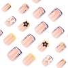 24 Pcs 3D Bow Charms Press on Nails Short Square