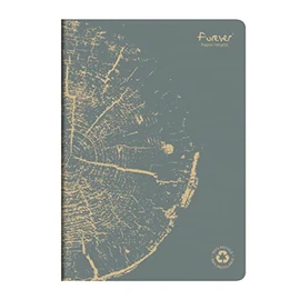 Clairefontaine 684664C - FOREVER premium pricked notebook 21x29.7cm 90g recycled 96p lined lead gray