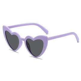 SECALIFE Heart Shaped Sunglasses Retro Love Heart Glasses for Women's Bachelorette Party Fashion Heart Glasses Vintage Heart Sunglasses for Women Adults Kids Girls Party Beach, Purple