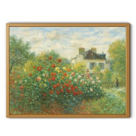 The Artist's Garden at Vetheuil Wall Art, Canvas Print Giclee Reproduction, Claude Monet, Vintage Flower Landscape Painting for Living Room, Bedroom, Office Decor