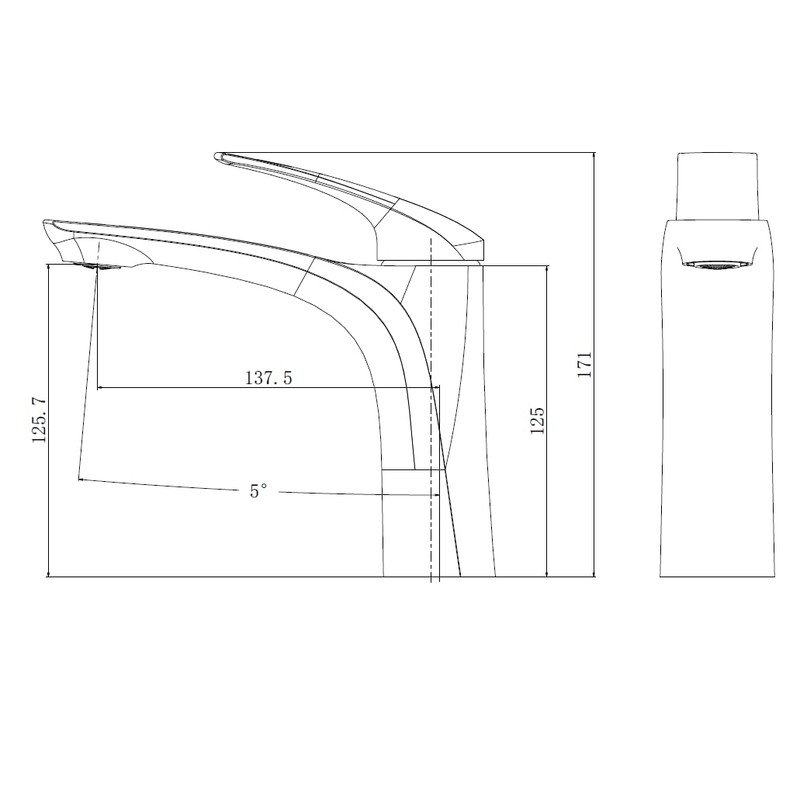 INEX EUROPA Grey Metal Basin Mixer Tap with 5 Year