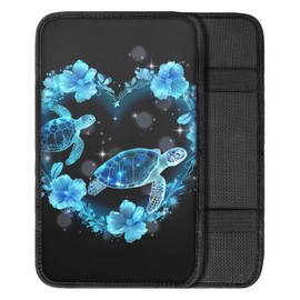 UNICEU Sea Turtle Auto Center Console Cover Pad Universal Fit for SUV Truck Cars Armrest Seat Box for Men Women
