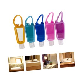 FRCOLOR 5 Sets Bottle Silicone Containers Refillable Hook Bottles Hand Soap Holder Keychain Leakproof Dispenser Container Cream Bottle Plastic Travel Empty Bottle with Hook