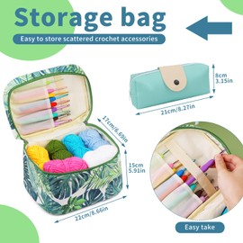 BUOKKON 87 Pcs Crochet Kit for Beginners, Crochet Starter Kit with Yarn Ergonomic Crochet Hooks Storage Bag, Complete Crochet Starter Kit, Beginners Crochet Hook Set for Adults Beginner Craft