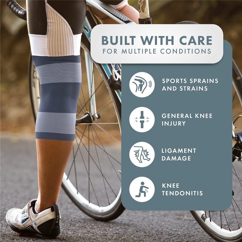 Actesso Compression Knee Support - Elastic Sleeve for Sprains &