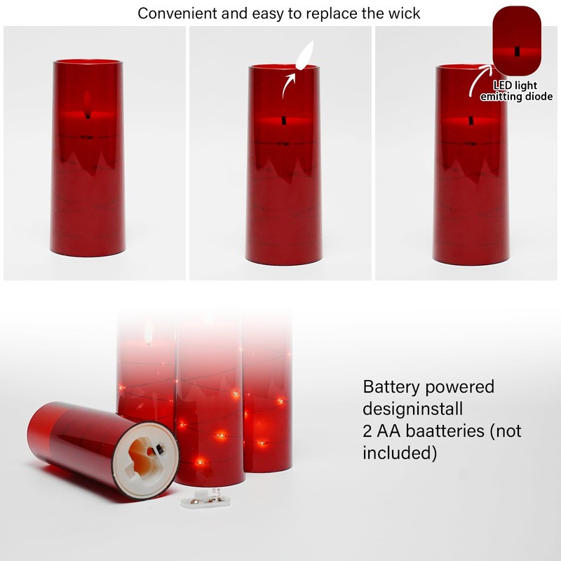 kakoya Flameless LED Candles with Timer 5 Pc Flickering Flameless