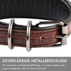 FAVPET Luxury Genuine Leather Greyhound Collar Wide with QR Code