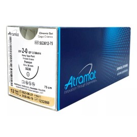 Atramat Sutura Catgut Crómico 2-0 1/2 Ahusada Gruesa 36mm Sg3612-75