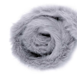 Round Fur Trim from 1 m x 3 cm Sold by the Metre Fur Trim Faux Fur String Fur Fabric Colour: Light Grey
