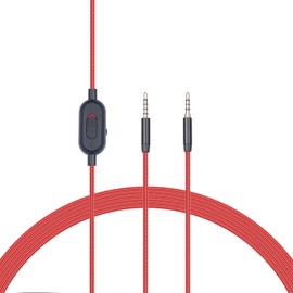 Yaowanguan Replacement Inline Mute Volume Control Cable Compatible with ASTRO A10/A40/A30/A50/A40TR Gaming Headsets,Red 2m/6.6 feet 3.5mm Audio Cable Cord Wire