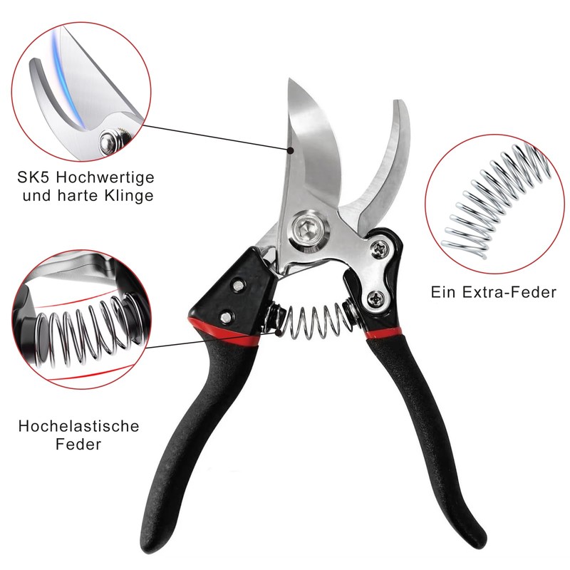 SURFOU Garden Shears Bypass Garden Shears Small Garden Scissors for