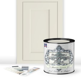 Heirloom Traditions ALL-IN-ONE Paint, Manor House (creamy off white), Quart - Durable cabinet and furniture paint. Built in primer and top coat, no sanding needed. Includes our 30 featured color card.
