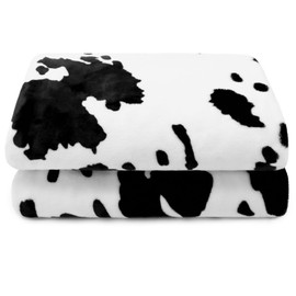 Small Fleece Blanket for Kids, Soft Blanket Throw for Crib, Stroller & Travel, Black and White Cozy Bedding Decor for All Seasons, Birthday Gifts for Girls & Boys 40"x50"