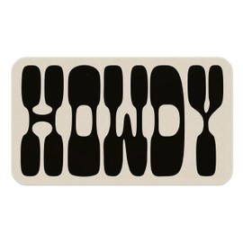 Udinaz Howdy Door Mat - Western Door Mat, Howdy Welcome Mat, Western Welcome Mat, Trendy Boho Beige and Black Front Door Mats Outdoor Entrance, Howdy Indoor Door Mats for Entryway, 17x30