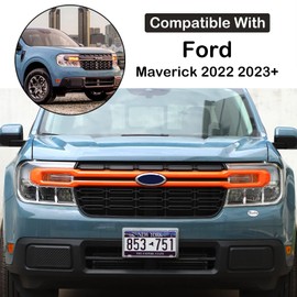 Aunginsy Front Bumper Grille Strip Frame Compatible with Ford Maverick 2022-2024 Front Headlight Upper Grille Front Grille Accent Trim Covers Front Grille Bumper Grill Inserts Grille Guard Accessories