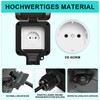 Marscharm Au?ensteckdose Wasserdichte IP66 1-Fach* 2 Steckdose Abschlie?bar Aufputz mit