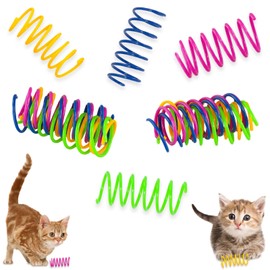 Nexhyp 100 PCS Colorful Spring Cat Toys Set, Durable Plastic Kitten Toys Interactive Toys for Indoor Cats, Kittens to Kill Time, Bouncing Play, Hunting, Training Fun, Help Stay Fit and Active
