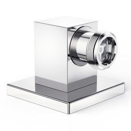 Lavatrum Wall Mounted Supply Elbow, Wall Elbow for Hand Shower, Solid Brass Square Wall Supply Elbow, Check Valve Included (Square, Polished Chrome)