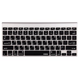 XSKN Hebrew Israel Language Black Silicone Keyboard Skin for 2015 and Earlier Released MacBook Air 13, Pro 13 15 17 inch, US Layout - Not FIT A2179 A2337 13.3-inch MacBook Air with Touch ID