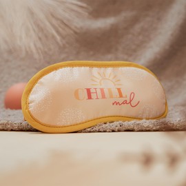 GRUSS & CO Sleeping mask with anti-stress motif, 20 cm x 9 cm, polyester, adjustable headband, gift, relaxation, 48207