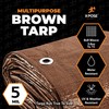 Multipurpose Protective Cover Brown Poly Tarp 5' x 7' (2-Pack)