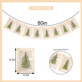 Christmas Tree Banner,Vintage Book Page Banner,Farmhouse Christmas Decor