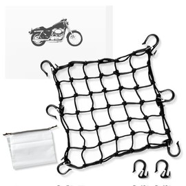 MOTOFORTABLE Touring Net, Bike Net, Motorcycle, Luggage Net, Touring, Camping, Cargo Collapse, Includes 2 Spare Hooks, Waterproof Storage Bag, 3 Sizes (11.8 x 11.8 inches (30 x 30 cm)