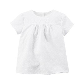 Carter's Baby Girls' Eyelet Lace Top - White (3 Months)