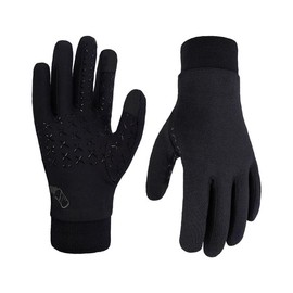 DEXFUZE Waterproof Gloves by DexShell for Running Cycling Merino Wool Inner Flexible & Dexterous for Men and Women StretchFit 2.0, Black, Unisex X Large