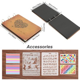 ThxMadam DIY Vintage Photo Album - Scrapbook Album - Wedding Guest Book - Black Pages - Photo Book - Ring Binder