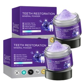 2PCS Purple Teeth Restoration Mineral Powder, Mineral Tooth Powder, Dental Restoration Mineral Effective in Strengthening Teeth and Gums for Daily Use