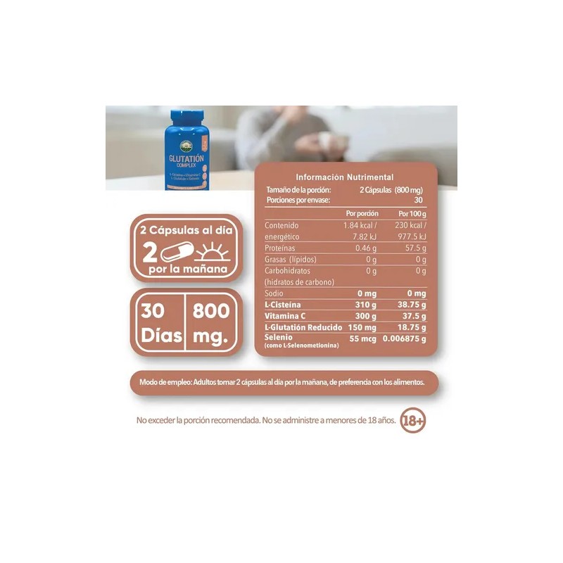 Glutatión Complex Pasiguaro Liposomal L-Glutathione Supplement with Cysteine, Vitamin C